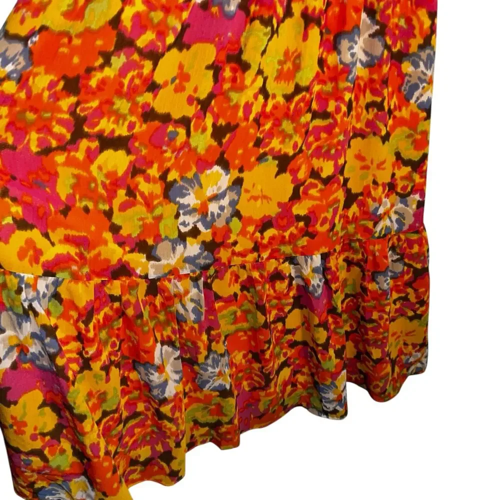 J.Crew Smocked Waist Sleeveless Midi Dress Sunset Floral Print XS NWT - Picture 5 of 9